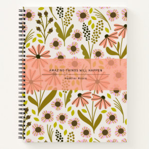 Cute Multi-Flower Pattern Spiral Notebook