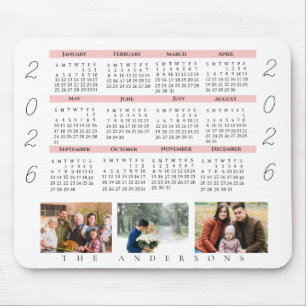 Cute Multi Photo 2021 Calendar Family Photo Mouse Mat