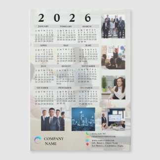 Cute Multi Photo Company Logo 2025 Calendar