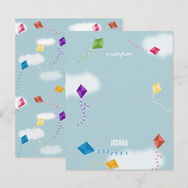 Cute Multicolored Flying Kites Kids Pattern Card (Front/Back)