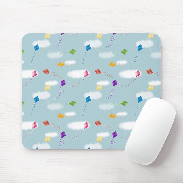 Cute Multicolored Flying Kites Kids Pattern Mouse Mat (With Mouse)