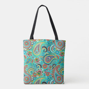 Cute Multicolored Paisley Pattern Tote Bag