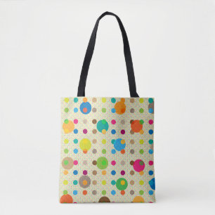 Cute Multicolored Polka Dots Tote Bag