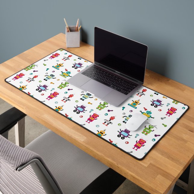 Cute Multicolored Robots Kids Robot Pattern Desk Mat (Office 2)