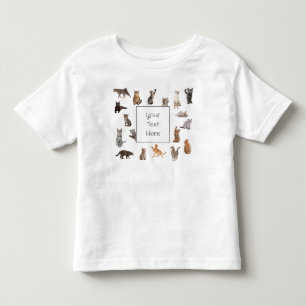 Cute Multiple Kitten Cats Adorable Custom Text Toddler T-Shirt