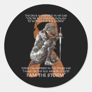 Cute Multiple Sclerosis Women Gifts Orange Awarene Classic Round Sticker