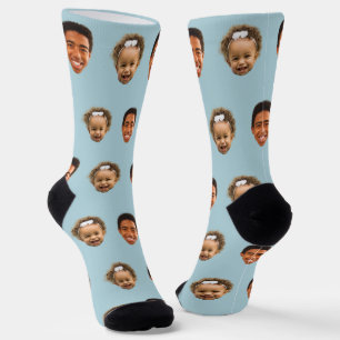 Cute Mum 2 Face Photo Personalised Socks