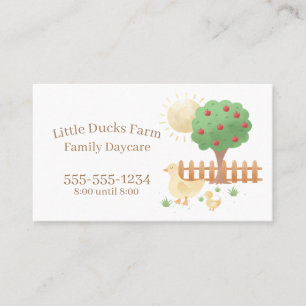 Cute Mum and Baby Duck Childcare Professional Business Card