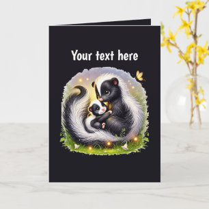 Cute Mum baby customisable skunk Card