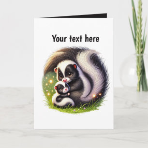 Cute Mum baby skunk customisable baby shower Card