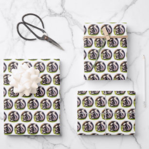 Cute Mum baby skunk customisable baby shower  Wrapping Paper Sheet