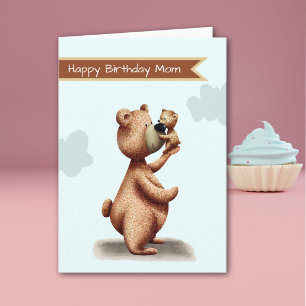 Cute Mum Bear Cub Birthday Card