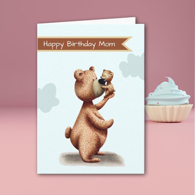 Cute Mum Bear Cub Birthday Card (Creator Uploaded)