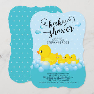 Cute Mum Duck & Triplets Baby Shower Invitation