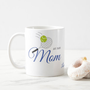 Cute Mum Est. Tennis Racket Ball Gift for Mother Coffee Mug