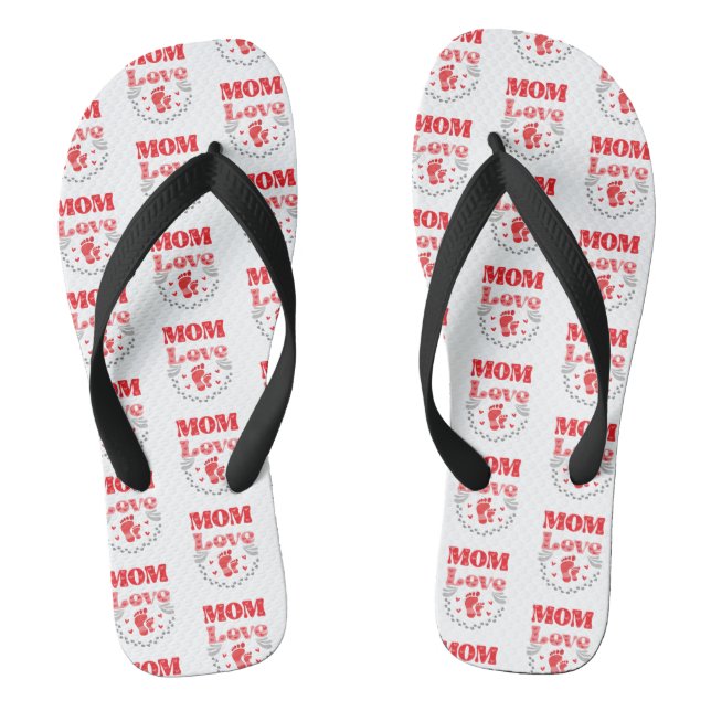 Cute Mum Love Flip Flops (Footbed)