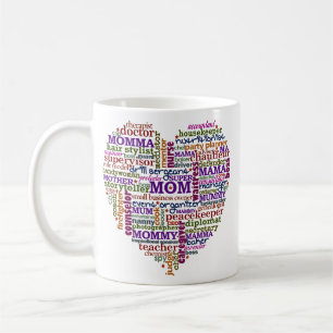 Cute Mum Mother's Day Word Art Heart Coffee Mug