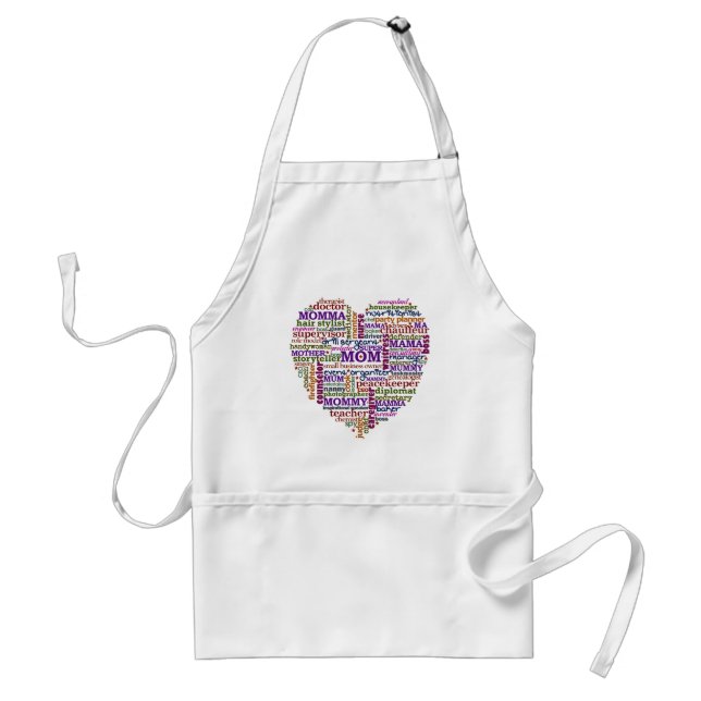 Cute Mum Mother's Day Word Art Heart Standard Apron (Front)