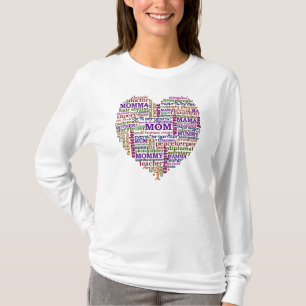 Cute Mum Mother's Day Word Art Heart T-Shirt