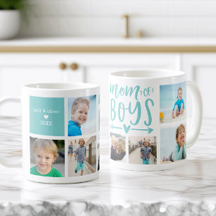 Cute Mum of Boys Photo Collage Coffee Mug