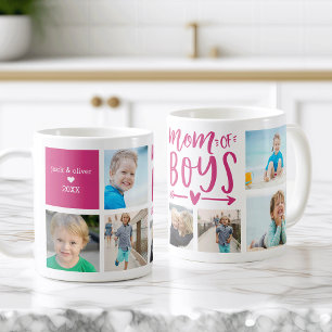 Cute Mum of Boys Photo Collage Coffee Mug