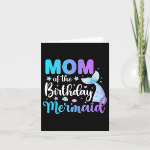 Cute Mum Of The Birthday Mermaid Family Matching P Card
