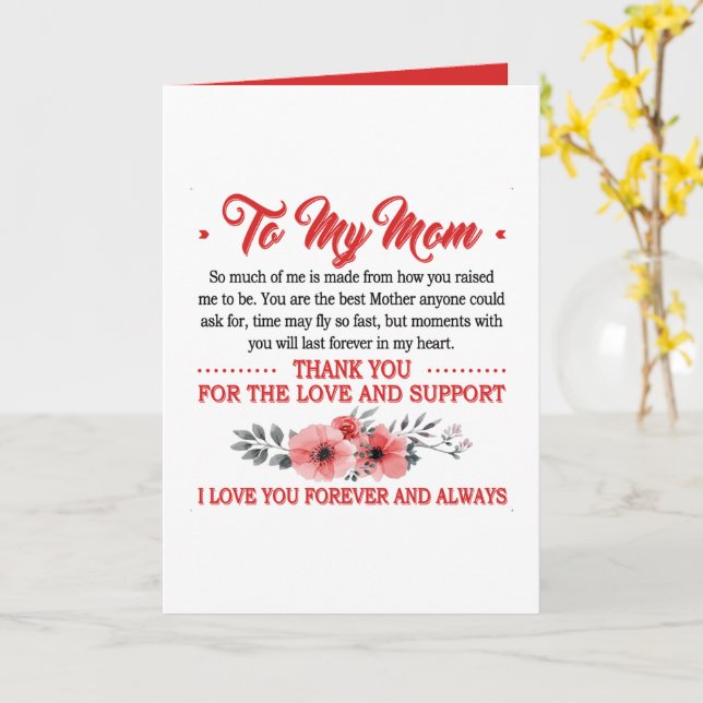 Cute Mum Poem add sentiment  Mother's Day Card (Yellow Flower)