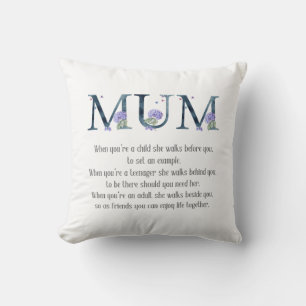 Cute MUM Poem Floral Cushion
