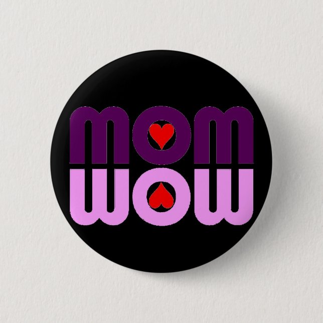 Cute Mum reflection with hearts 6 Cm Round Badge (Front)