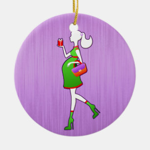 Cute Mum To Be Maternity Personalised Dated Ceramic Tree Decoration