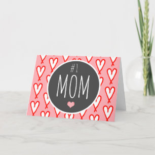 Cute Mum Valentines Day Red Hearts Personalised Holiday Card