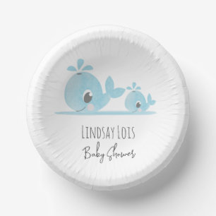 Cute Mum Whale Baby Whale Baby Shower   Paper Plate