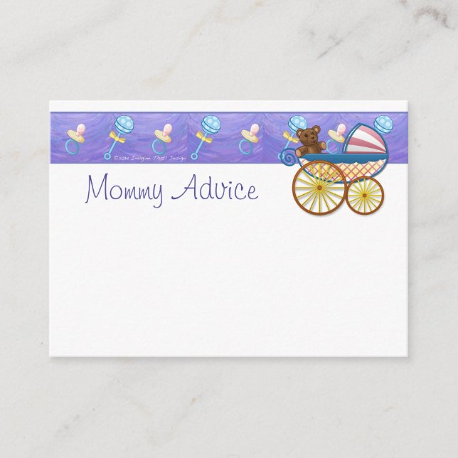 Cute Mummy Advice Card with Salmon Pink Chevron (Front)