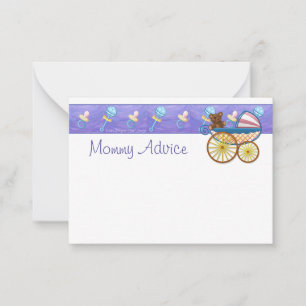 Cute Mummy Advice Card with Salmon Pink Chevron