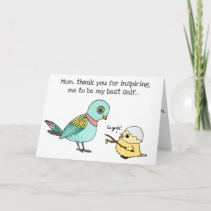 Cute Mummy Bird Happy Birthday Card for Mothers