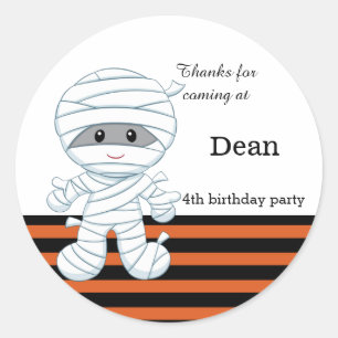 Cute mummy boy classic round sticker