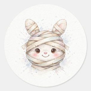 Cute Mummy Bunny Costume Halloween Classic Round Sticker