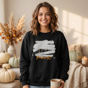 Cute Mummy Cat Meow Halloween Sweatshirt