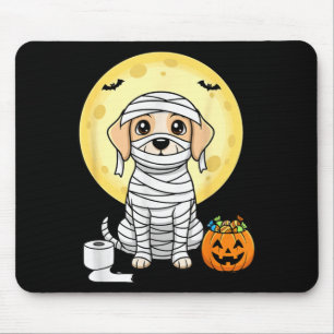 Cute Mummy Dog Halloween Full Moon Puppy Trick Or Mouse Mat
