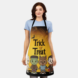 Cute mummy, Frankenstein, Dracula, werewolf Apron
