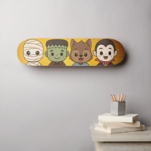 Cute mummy, Frankenstein, Dracula, werewolf Skateboard