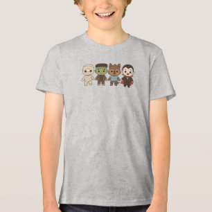 Cute mummy, Frankenstein, Dracula, werewolf Tri-Blend Shirt