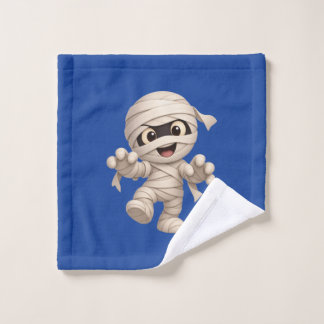 Cute Mummy Halloween Cartoon Illustration Bath Towel Set
