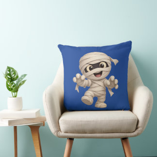 Cute Mummy Halloween Cartoon Illustration Cushion