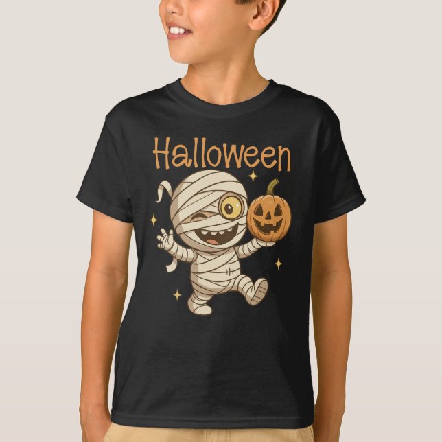Cute Mummy Halloween Kids boy T-Shirt (Front)
