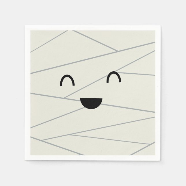 Cute Mummy Halloween Napkin (Front)