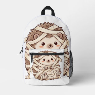 Cute Mummy Hedgehog Halloween Costume Animal Illus Printed Backpack
