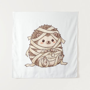 Cute Mummy Hedgehog Halloween Costume Animal Illus Tapestry