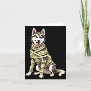 Cute Mummy Husky Funny Dog Lover Halloween Card