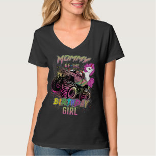 Cute Mummy Of A Monster Truck Girl Birthday Girl U T-Shirt